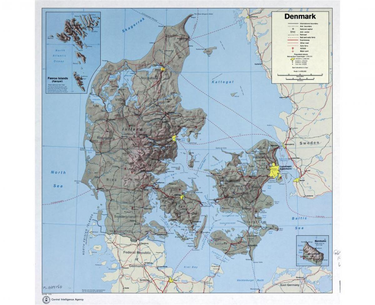 فرودگاه بین المللی در نقشه دانمارک