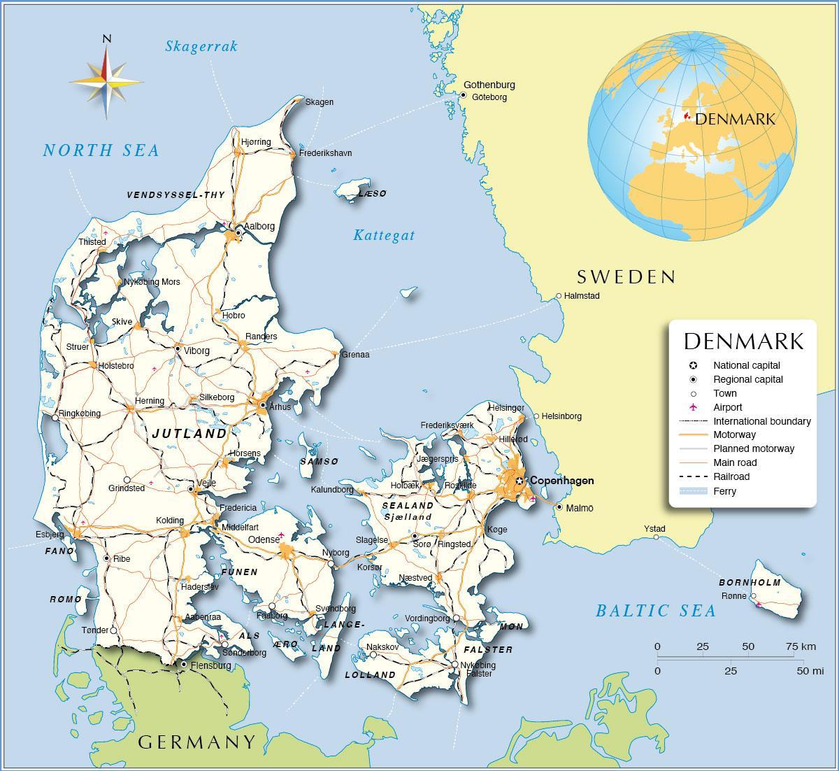 نقشه بیش از دانمارک