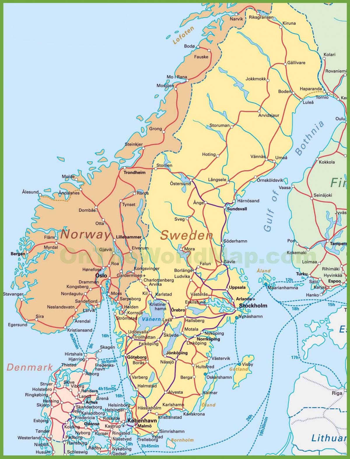 نقشه از دانمارک و نروژ