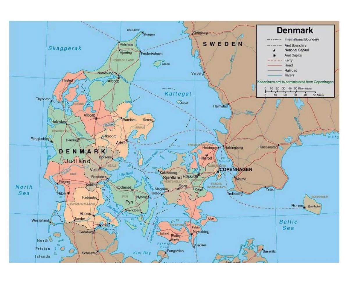 نقشه دقیق از دانمارک