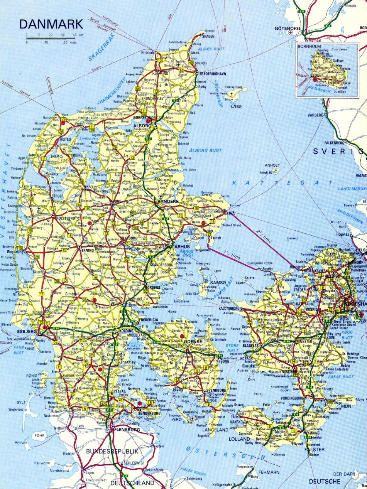 نقشه جاده دانمارک