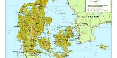 نقشه از دانمارک kommune